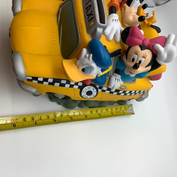 Vintage Disney Mickey Mouse and Friends Fab 5 Taxi Duck Cab Co. Fun Coin Bank - Picture 9 of 12